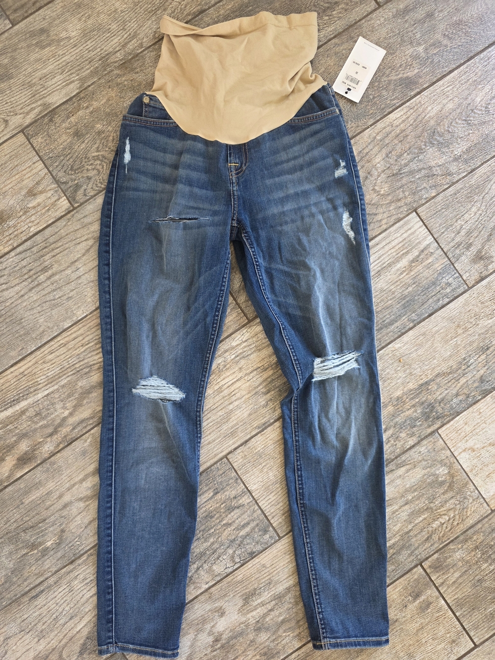 Seven 7 For All Mankind Maternity Distressed Denim Skinny Jeans Sz 29